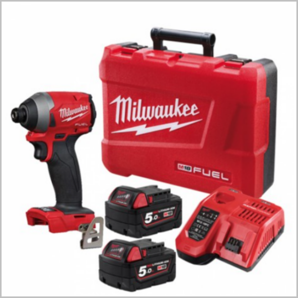 สว่านไขควงกระแทกไร้สาย ชุด M18FID2-502C แบต5A(2ก้อน) +กล่อง MILWAULKEE