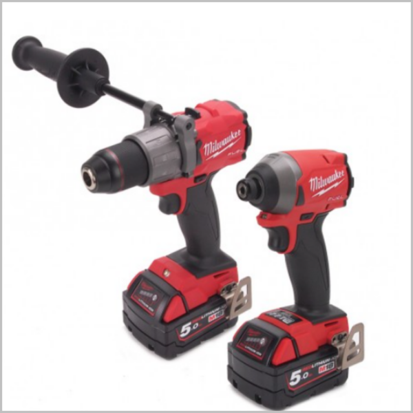 ชุดสว่านกระแทกไร้สาย M18FID2 +สว่านไขควงไร้สาย M18FPD2 18V (แท่นชาร์ทM1218C+กล่อง 48-22-8450 +แบต5A(2ก้อน) FPP2A2-502P M