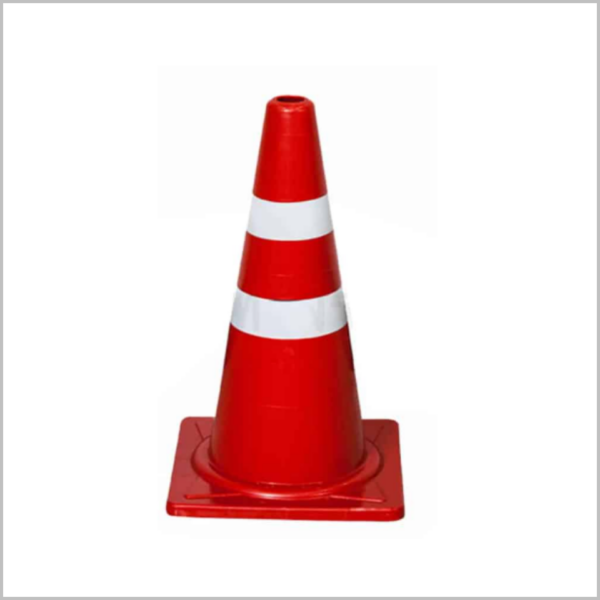 กรวยจราจร 50 ซม. คาดแถบสะท้อนแสง 2 เส้น