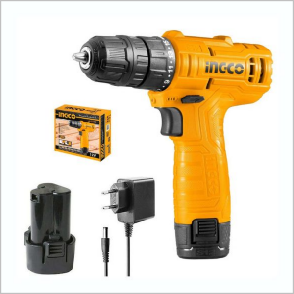 สว่านไร้สาย 12V 220-240V แบต+แท่นชาร์ต20NM. CDLI12415  INGCO