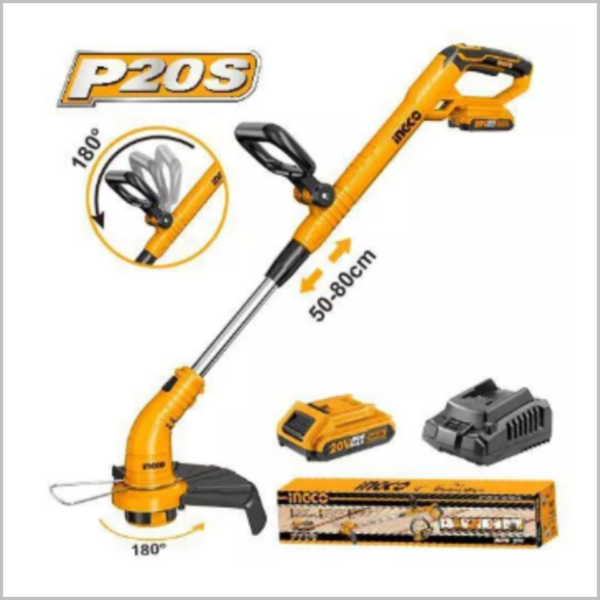 เครื่องตัดหญ้าไร้สาย 20V. (เล็มหญ้า)แบต 1 แท่นชาร์ท 1 CGTLI20301 INGCO