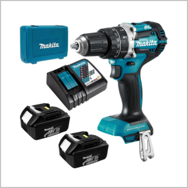 สว่านกระแทกไร้สาย 13มม. 18V (แบต3.0Ah/2+แท่นชาร์ต+Makpac) DHP484RFE MAKITA